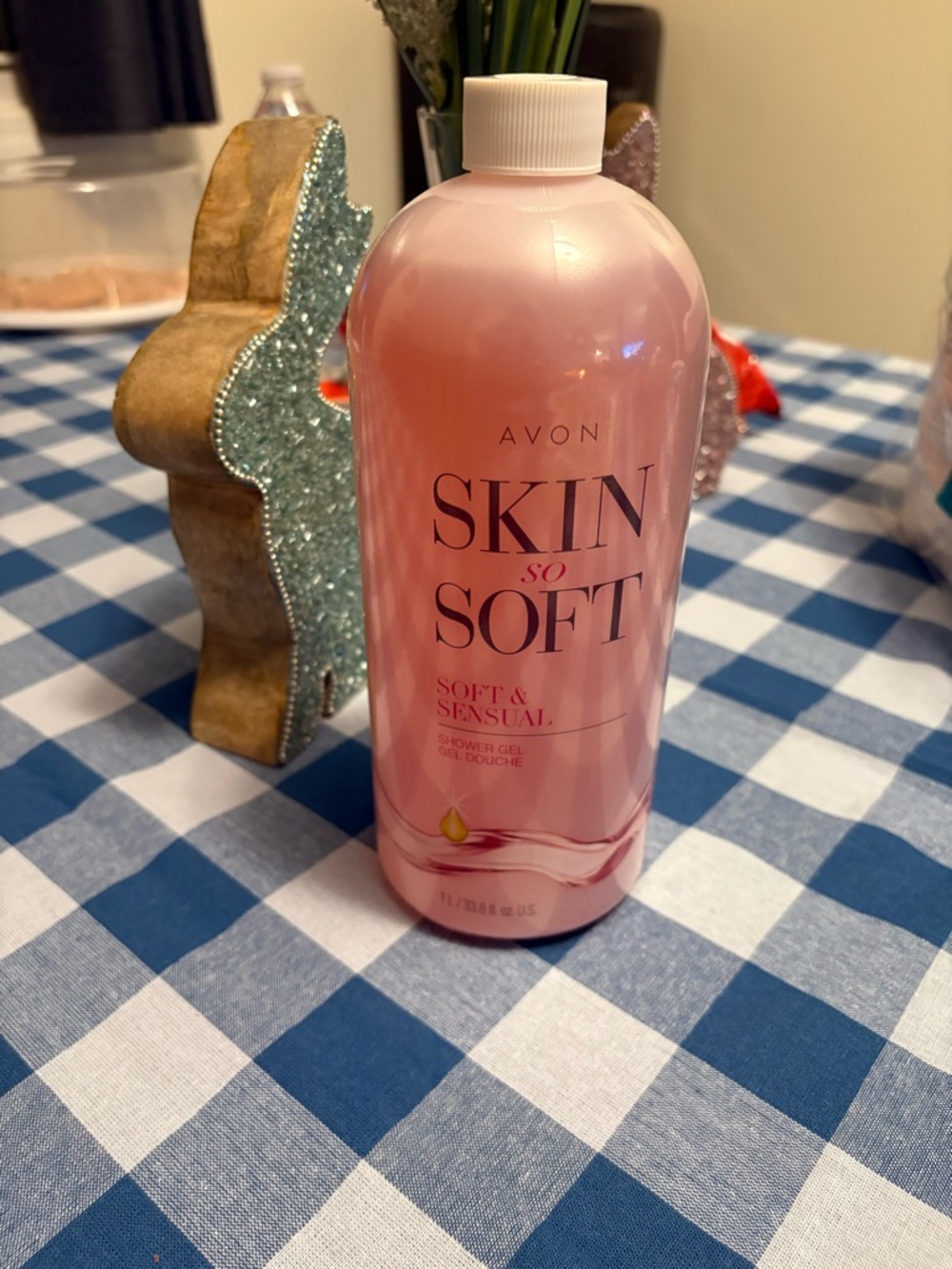 Avon Skin So Soft Shower Gel - Pink Bottle